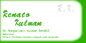 renato kulman business card